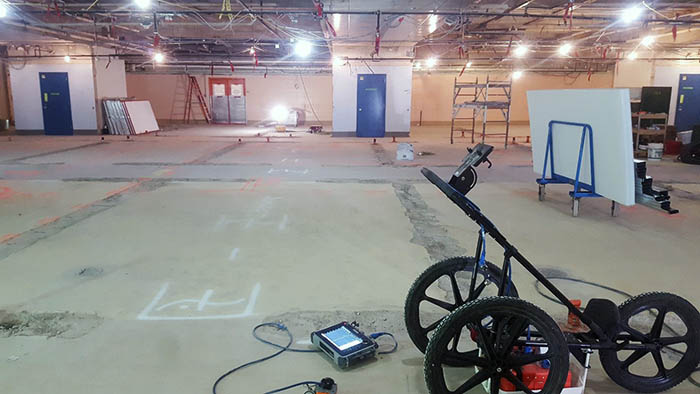 GPR Scan Prior to Saw Cutting of Concrete Slab - Calgary, AB
