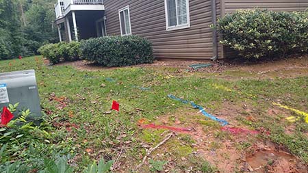 GPRS Locates Utilities at Apartment Community Prior to Water Main Repair – Vinings, Georgia