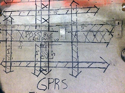 Saw Cutting Conduit Locate Scan