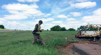 Pipeline Locating with GPR - Yukon, Oklahoma