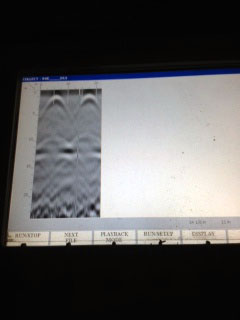 GPR antenna used to scan concrete